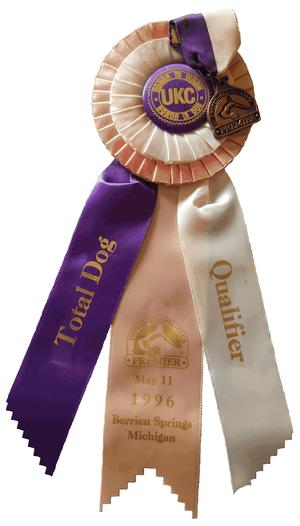 TOTAL DOG ribbon 1996 UKC Premier